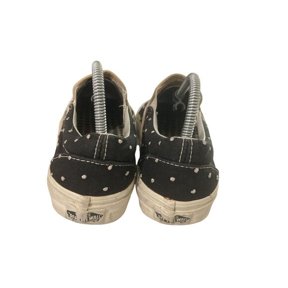 Vans unisex size Men 5 Women 6.5 Black Polka Dot Slip-On Canvas Skate Sneakers - Picture 5 of 8